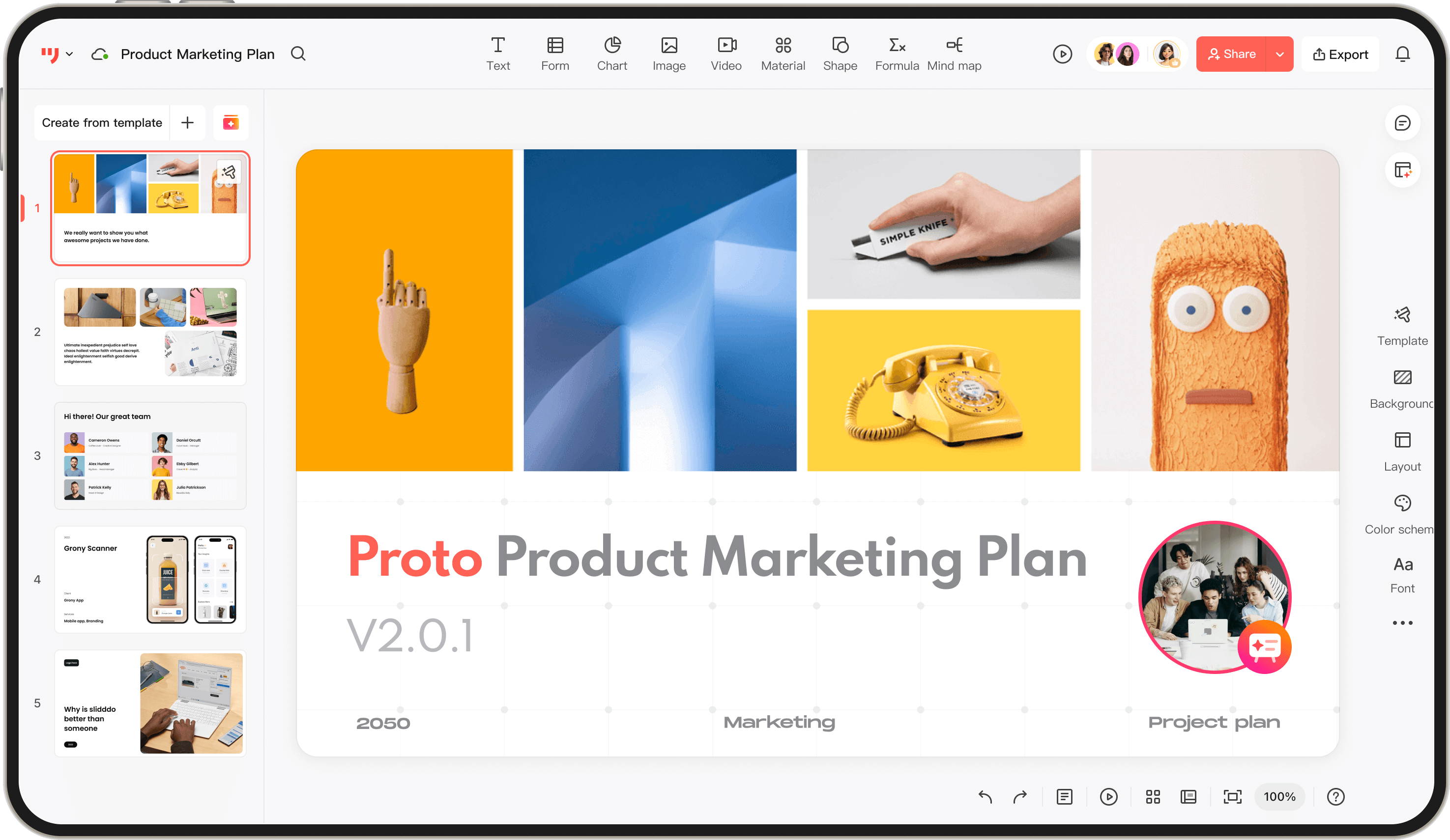 AI generated business plan presentation slide example